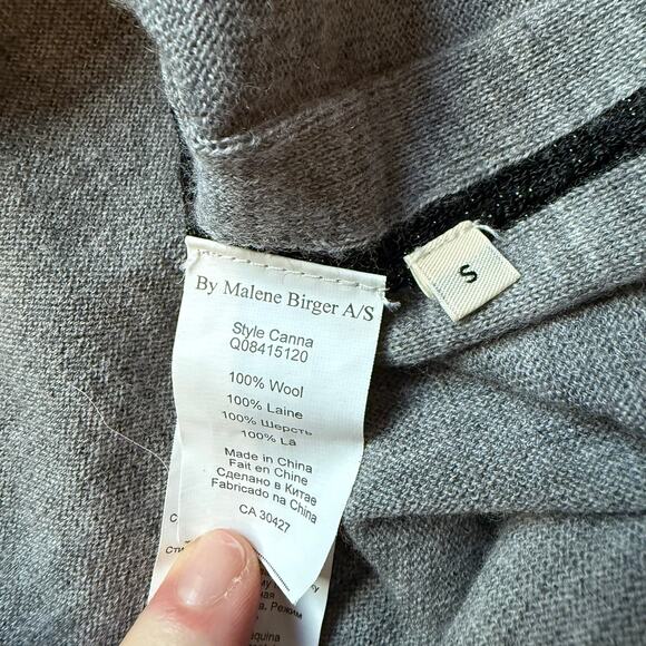 By Malene Birger 100% Wool Longline Gray Cardigan Women’s Small - Picture 10 of 11